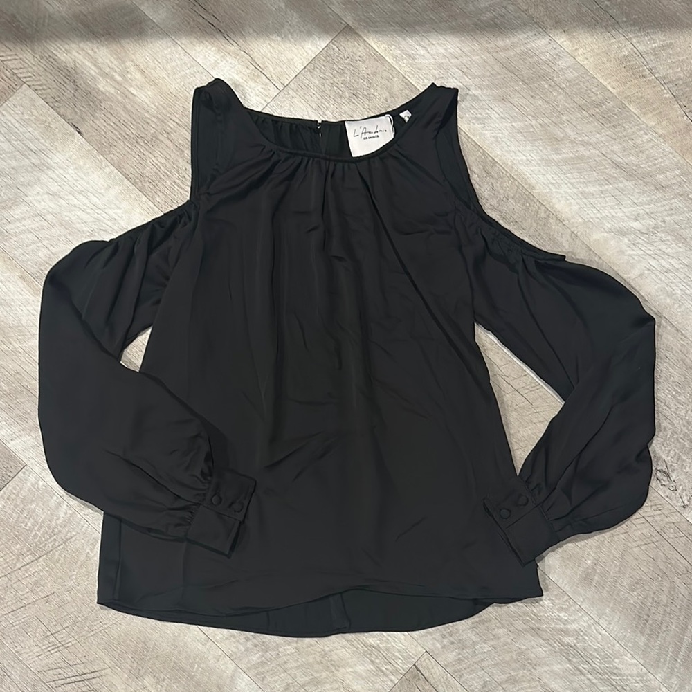 Elegant Black Cold Shoulder Top